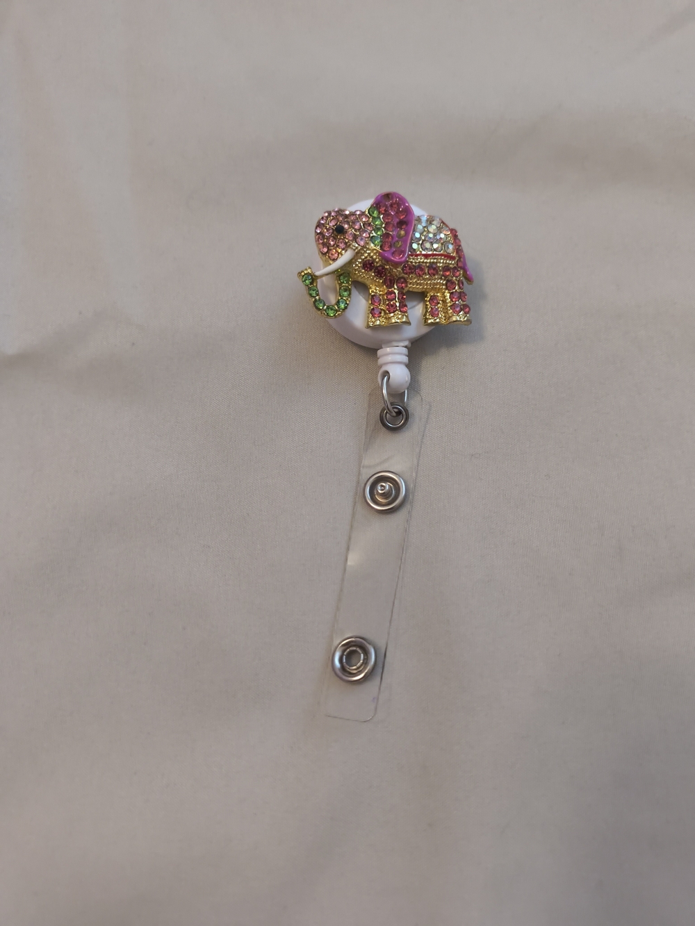 Decorative Pink Elephant Badge Reel